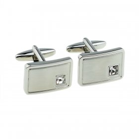 Cufflinks - Birthstone - 04 April - Clear Diamond