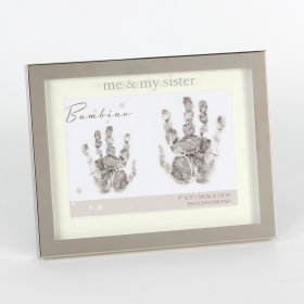 Bambino Silver Plated Hand Print Frame - Me & My Sister 7