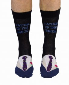 Cockney Spaniel Pair Black Father Of The Bride Socks (UK 6-11) 