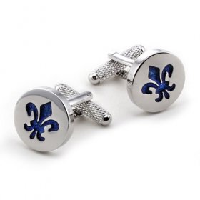 Cufflinks - Fleur De Lis Blue