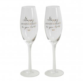 Amore Champagne Flutes Set of 2 - Happy Anniversary 