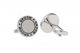 Cufflinks - Black Fill Wedding Cufflinks - Groom