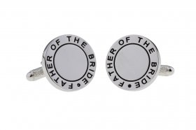 Cufflinks - Black Fill Wedding Cufflinks - Father of the Bride