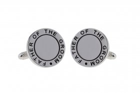 Cufflinks - Black Fill Wedding Cufflinks - Father of the Groom