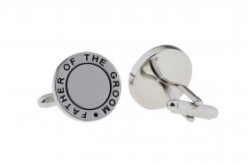 Cufflinks - Black Fill Wedding Cufflinks - Father of the Groom