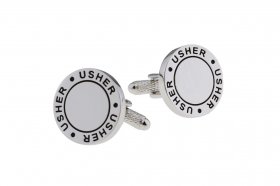 Cufflinks - Black Fill Wedding Cufflinks - Usher