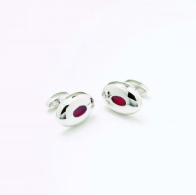 Cufflinks - Oval Red