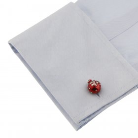 Cufflinks - Christmas Decoration Red & White Snowflake