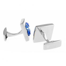 Cufflinks - Light & Dark Blue Inlay Square