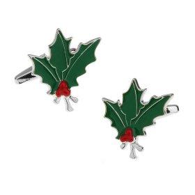 Cufflinks - Christmas Holly