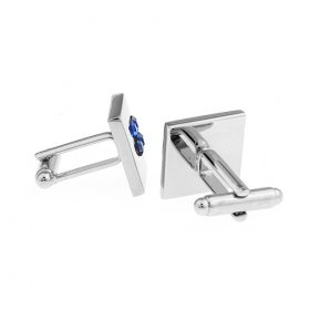 Cufflinks - Blue Crystal Polished Square