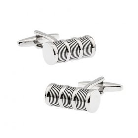 Cufflinks - Metal Cylinder Line Design