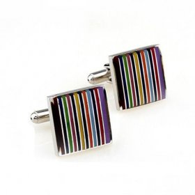 Cufflinks - Colourful Fashion Square Striped