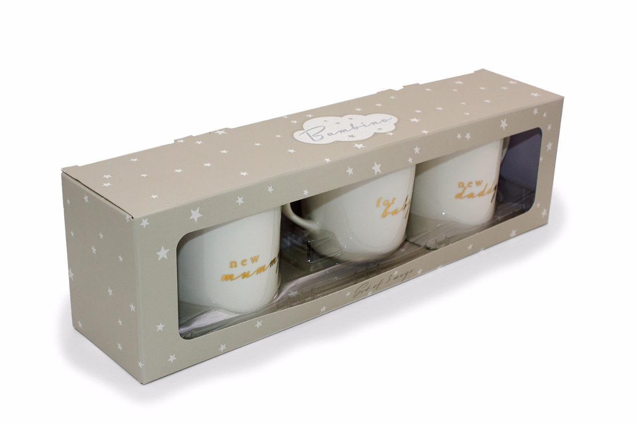 Bambino Gift Set of 3 Mugs New Mummy, Daddy & Baby Gift Shop Online