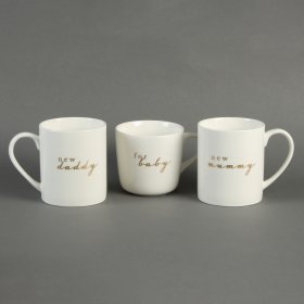 Bambino Gift Set of 3 Mugs - New Mummy, Daddy & Baby 