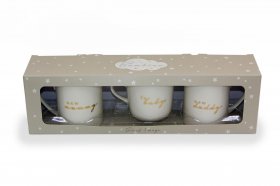 Bambino Gift Set of 3 Mugs - New Mummy, Daddy & Baby 