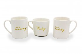 Bambino Gift Set of 3 Mugs - New Mummy, Daddy & Baby 
