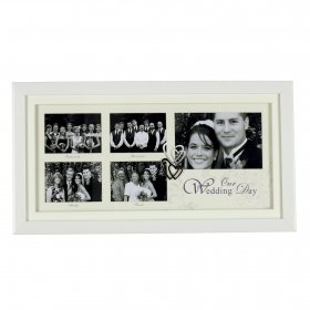 White Multi Frame with Mount & Icon Our Wedding Day 