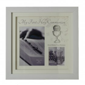 White Double Frame with Mount & Icon - Communion 