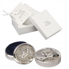 Twinkle Twinkle Silver Plated Baby Gift & Bag - First Tooth & Curl Box 
