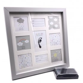 Baby Keepsake Photo Frame With Foot Print and Ink