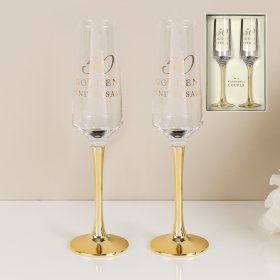 Amore Straight Champagne Flutes - 50th Anniversary