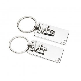 Set of 2 Engravable Keyrings - Mr & Mrs