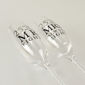 Amore Set of 2 Flutes 25 Years of Mr Right/Mrs Always Right