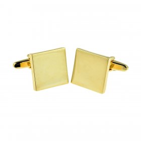 Cufflinks - Gold Square Plain