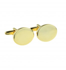 Cufflinks - Gold Oval Plain