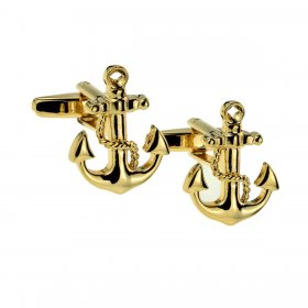 Cufflinks - Anchor and Chain Gold