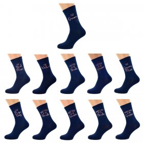 Wedding Socks  Navy - Groom