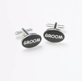 Cufflinks - Black Round Groom