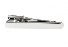  Tie Bar - Plain Silver Rounded Edges 50mm