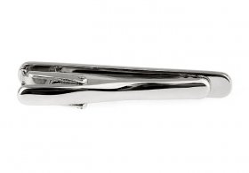  Tie Bar - Plain Silver Rounded Edges 50mm