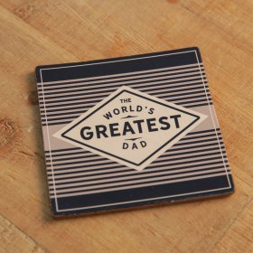 World's Greatest Dad Pint Glass & Coaster Gift Set