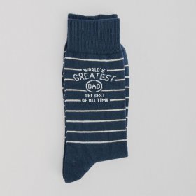 World's Greatest Dad Navy Blue Cotton Socks