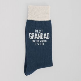 Best Grandad In The World Navy Blue Cotton Socks