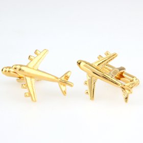 Cufflinks - Aeroplane Gold