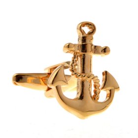 Cufflinks - Anchor and Chain Gold