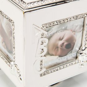 Bambino Baby Silverplated Rotating Photo Frame Music Box
