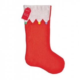 Christmas Stocking with Pom Poms