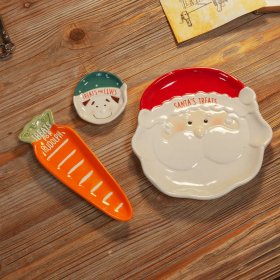  Set of 3 Treat Dishes Santa, Elf and Rudolph