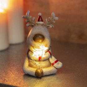  Reindeer with LED Light Up Stars Ornament