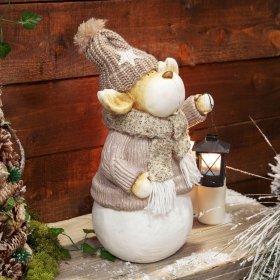  Reindeer with a Tealight Lantern Ornament 41cm