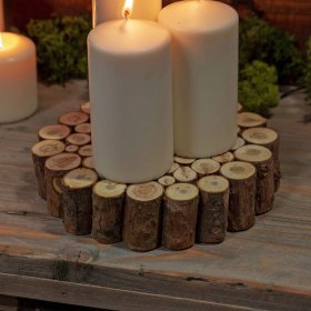  Rustic Log Pedestal 25cm