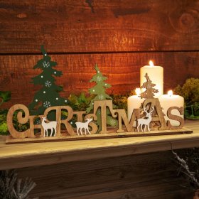  Wooden CHRISTMAS Mantel Plaque