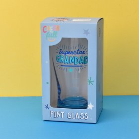 Cheerfull Pint Glass - Superstar Grandad
