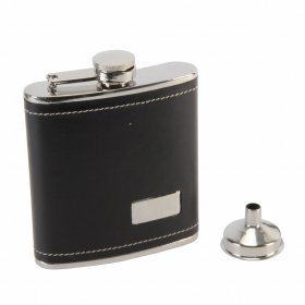 Hip Flask 6oz + Funnel - Black