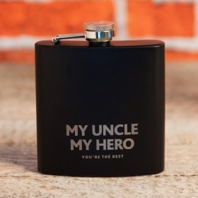 Hero Black Finish Rectangular Hipflask - My Uncle